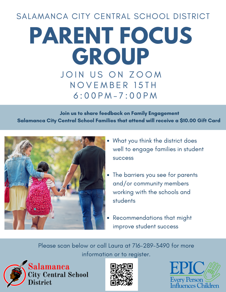 EPIC Parent Focus Group Engagement Flyer