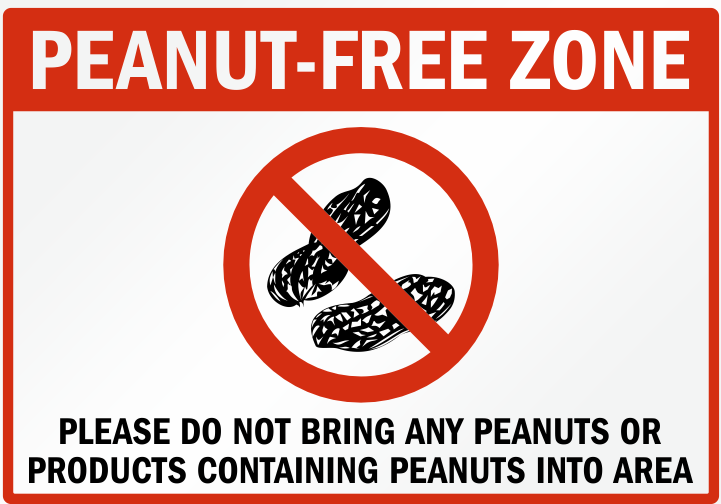 Peanut Free School Sign